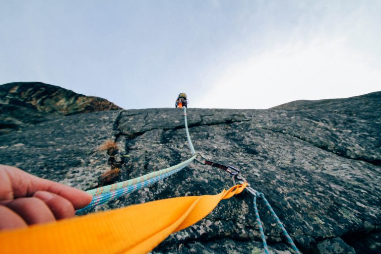 Mountain Climber Looking UP